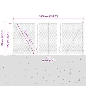 Venkovní šestiúhelníkový plot s betónovým základem 10 x 1 m - obrázek 15