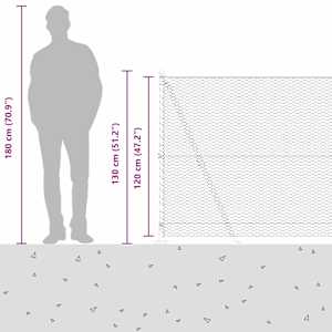 Hexagonální plot s betonovým základem 10 x 1,2 m Stříbrná - obrázek 17