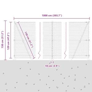 Hexagonální plot s betonovým základem 10 x 1,2 m Stříbrná - obrázek 15