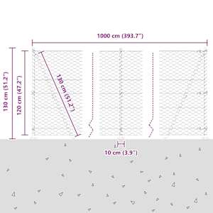Venkovní šestiúhelníkový plot s betónovým základem 10 x 1,2 m - obrázek 15
