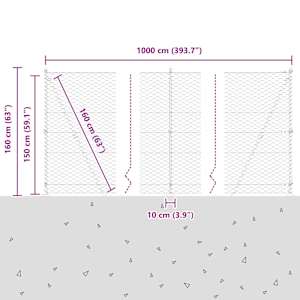 Venkovní šestiúhelníkový plot s betónovým základem 10 x 1,5 m - obrázek 5
