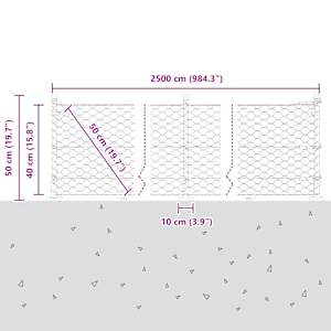 Venkovní šestiúhelníkový plot s betónovým základem 25 x 0,4 m - obrázek 15