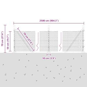Venkovní šestiúhelníkový plot s betónovým základem 25 x 0,5 m - obrázek 15