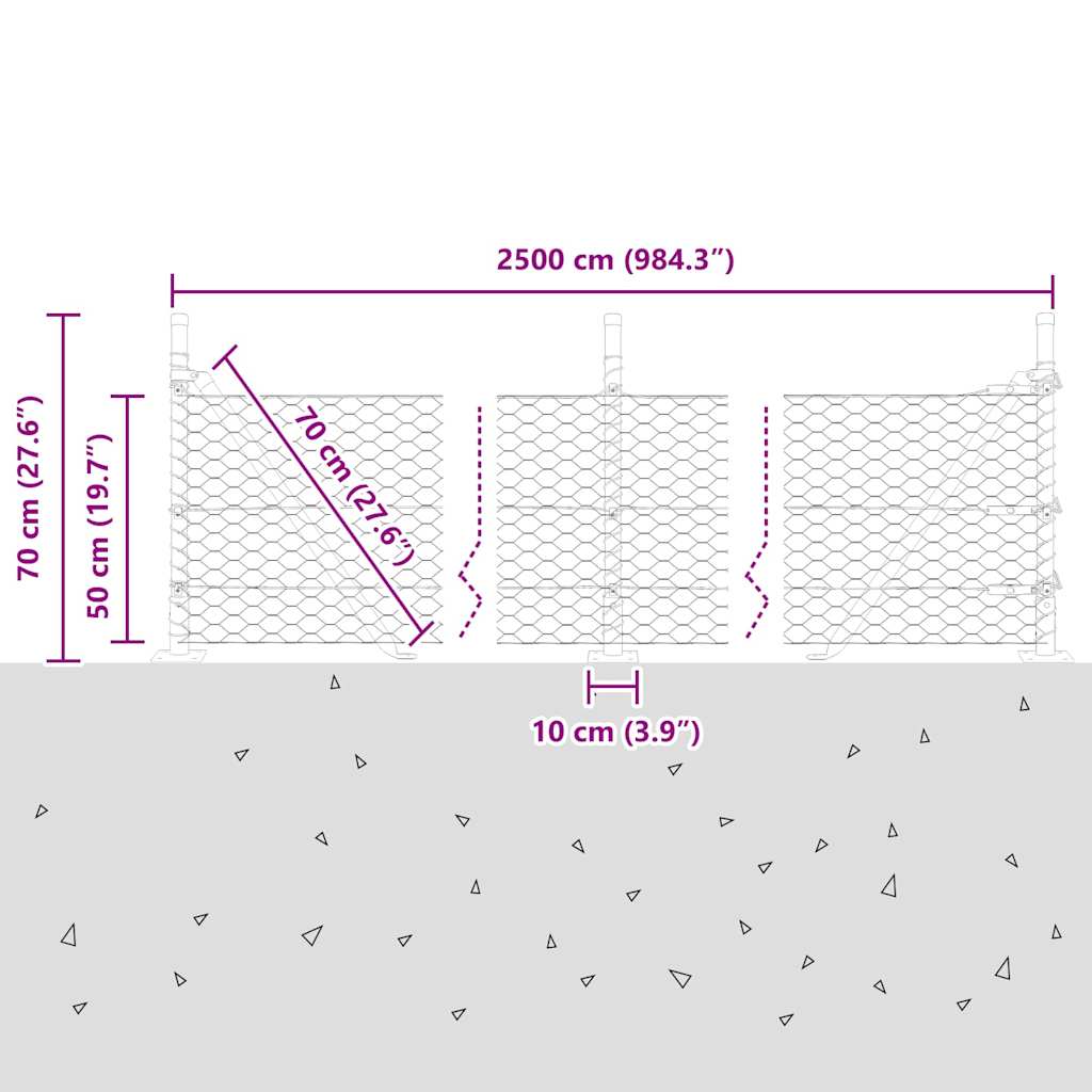 Plotový sloupek. Stříbrná 25 x 0,5 m (36 mm síť) Ocel - obrázek 15