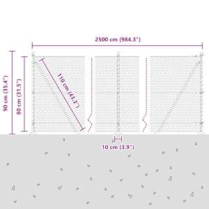 Venkovní šestiúhelníkový plot s betónovým základem 25 x 0,8 m - obrázek 15