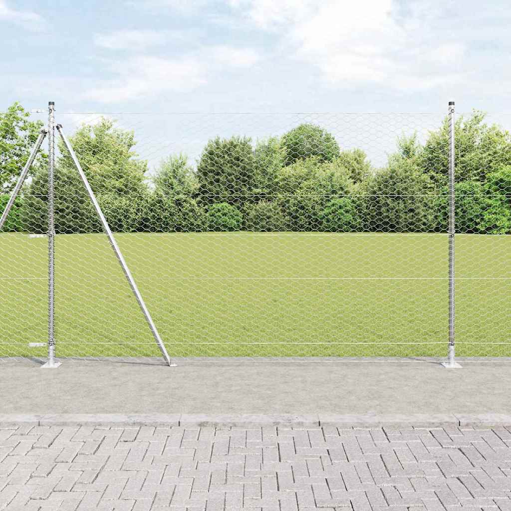 Hexagonový plot vidaXL 1.4x25 m pozinkovaná oceľ 3353808