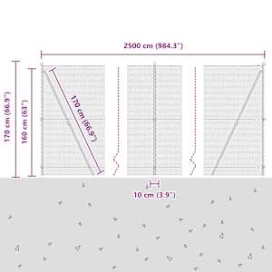 Hexagonální plot s betonovým základem 25 x 1,6 m Stříbrná - obrázek 15