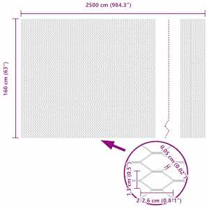 Hexagonální plot s betonovým základem 25 x 1,6 m Stříbrná - obrázek 16