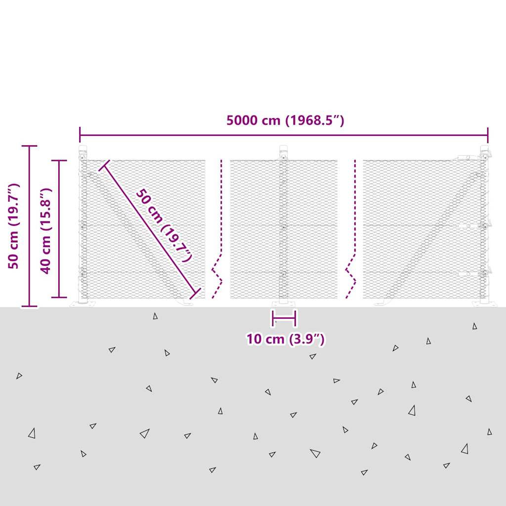 Plotový sloupek. Stříbrná 50 x 0,4 m (13 mm síť) Ocel - obrázek 15