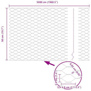 Plotový sloupek. Stříbrná 50 x 0,5 m (síť 36 mm) Ocel - obrázek 16