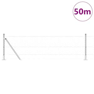 Hexagonální plot s betonovým základem 50 x 0,6 m Stříbrná - obrázek 3