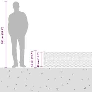 Hexagonální plot s betonovým základem 100 x 0,4 m Stříbrná - obrázek 17