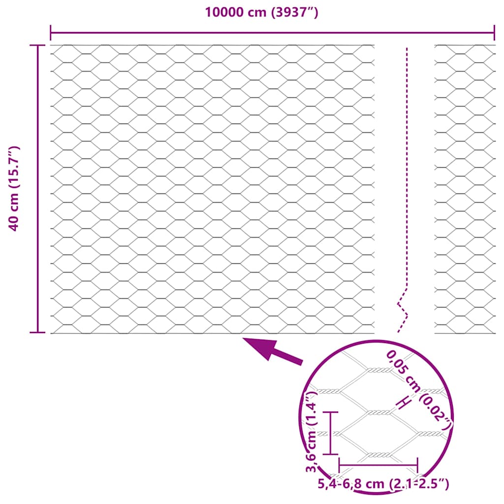 Plotový sloupek. Stříbrná 100 x 0,4 m (36 mm síť) Ocel - obrázek 16