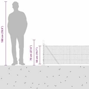 Hexagonální plot s betonovým základem 100 x 0,5 m Stříbrná - obrázek 17