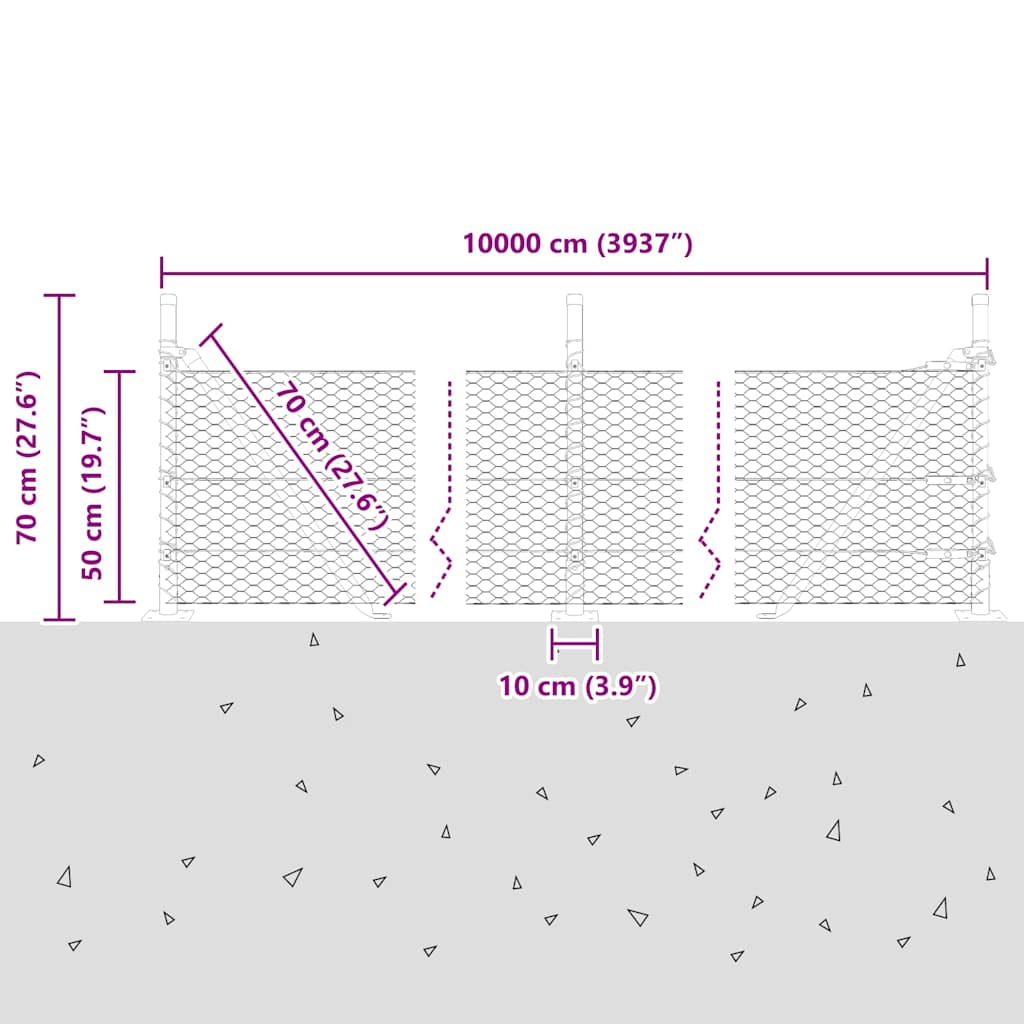 Plotový sloupek. Stříbrná 100 x 0,5 m (25 mm síť) Ocel - obrázek 15