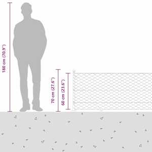 Plotový sloupek. Stříbrná 100 x 0,6 m (50 mm síť) Ocel - obrázek 17