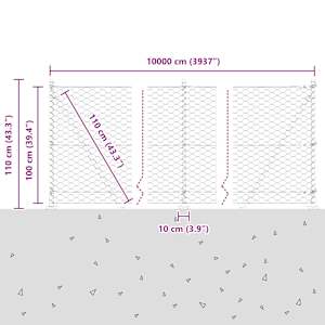 Venkovní šestiúhelníkový plot s betónovým základem 100 x 1 m - obrázek 15