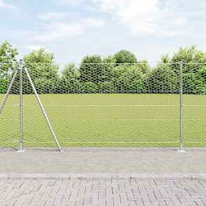 Hexagonální plot s betonovým základem 100 x 1,2 m Stříbrná - obrázek 1