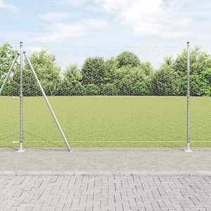 Hexagonální plot s betonovým základem 100 x 1,4 m Stříbrná - obrázek 1