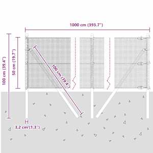 Venkovní svářený drátěný plot s upevněním do země 10 x 0,5 m - obrázek 13