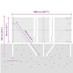 Plotový sloupek. Stříbrná 10 x 0,5 m (síť 25 x 25 mm) Ocel - obrázek 13