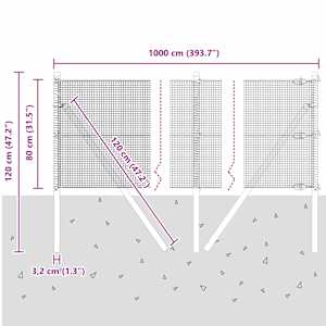 Venkovní svářený drátěný plot s upevněním do země 10 x 0,8 m - obrázek 13
