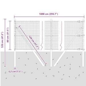 Plotový sloupek. Stříbrná 10 x 0,8 m (mesh 25 x 25 mm) Ocel - obrázek 13