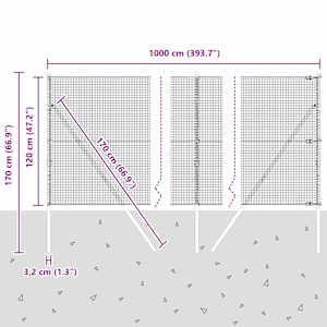 Venkovní svářený drátěný plot s upevněním do země 10 x 1,2 m - obrázek 13