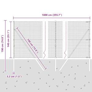 Venkovní svářený drátěný plot s upevněním do země 10 x 1,4 m - obrázek 13