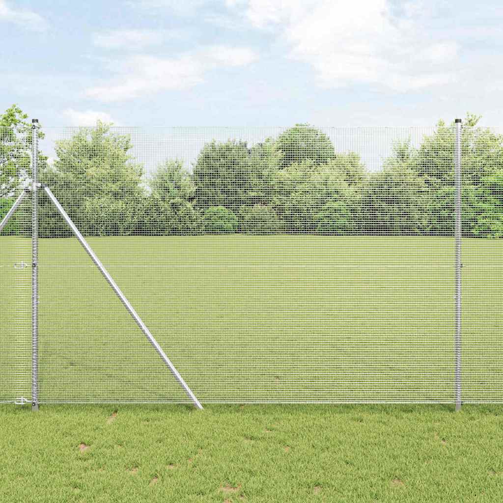 Svejsnet med 7 Poster 1,5x10 m Galvaniseret Stål