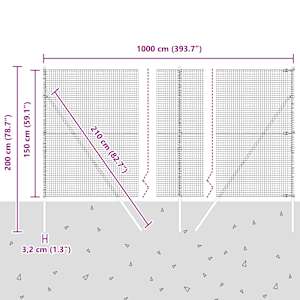 Venkovní svářený drátěný plot s upevněním do země 10 x 1,5 m - obrázek 13