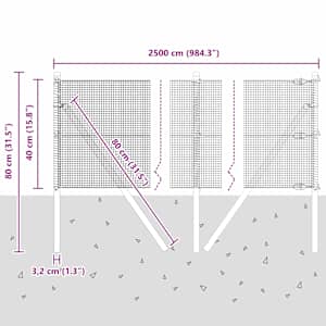 Venkovní svářený drátěný plot s upevněním do země 25 x 0,4 m - obrázek 13