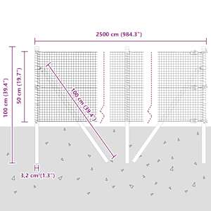 Venkovní svářený drátěný plot s upevněním do země 25 x 0,5 m - obrázek 13