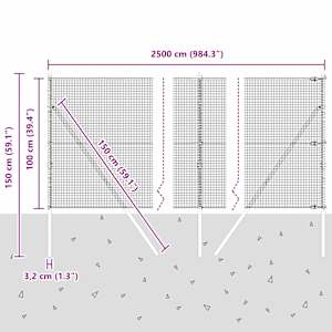Venkovní svářený drátěný plot s upevněním do země 25 x 1 m - obrázek 13
