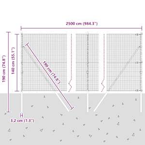 Venkovní svářený drátěný plot s upevněním do země 25 x 1,4 m - obrázek 13