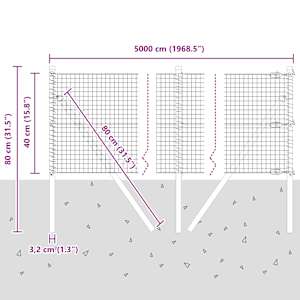 Venkovní svářený drátěný plot s upevněním do země 50 x 0,4 m - obrázek 13
