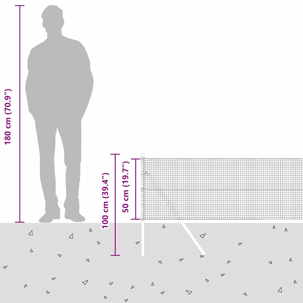 Plotový sloupek. Stříbrná 50 x 0,5 m (19 x 19 mm síťka) Ocel - obrázek 15