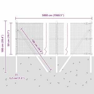 Venkovní svářený drátěný plot s upevněním do země 50 x 0,5 m - obrázek 13