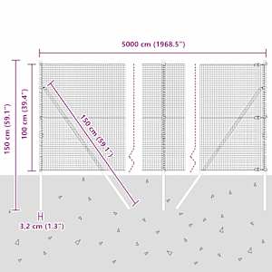 Venkovní svářený drátěný plot s upevněním do země 50 x 1 m - obrázek 13
