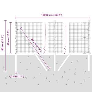 Venkovní svářený drátěný plot s upevněním do země 100 x 0,4 m - obrázek 13