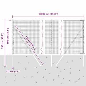 Venkovní svářený drátěný plot s upevněním do země 100 x 1 m - obrázek 13