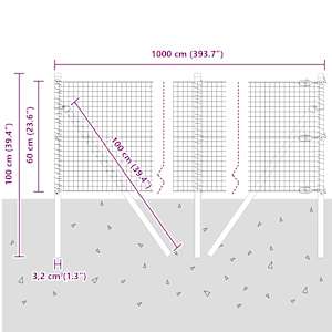 Zemní upevnění svařované drátěné ploty 10 x 0,6 m Zelená - obrázek 13