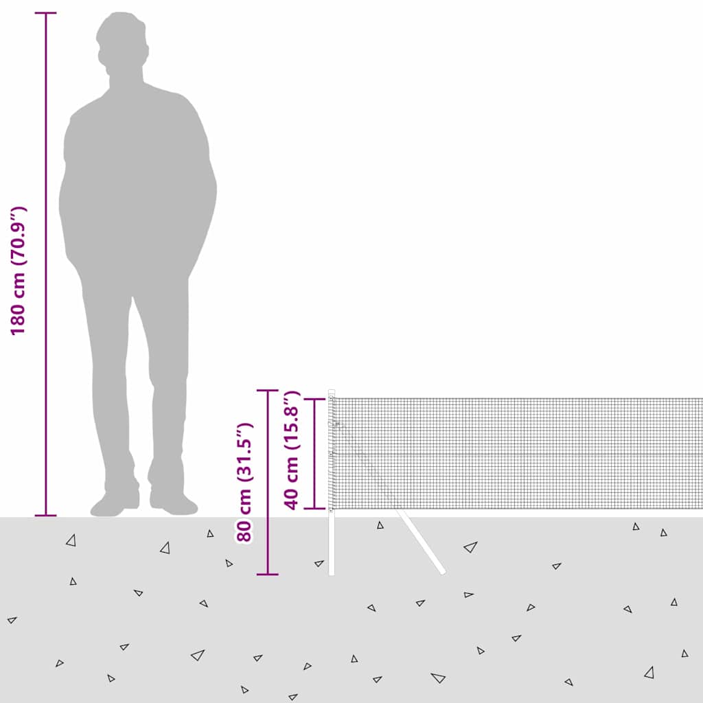 Plotový sloupek. Zelená 25 x 0,4 m (16 x 16 mm síť) Ocel a PVC - obrázek 15