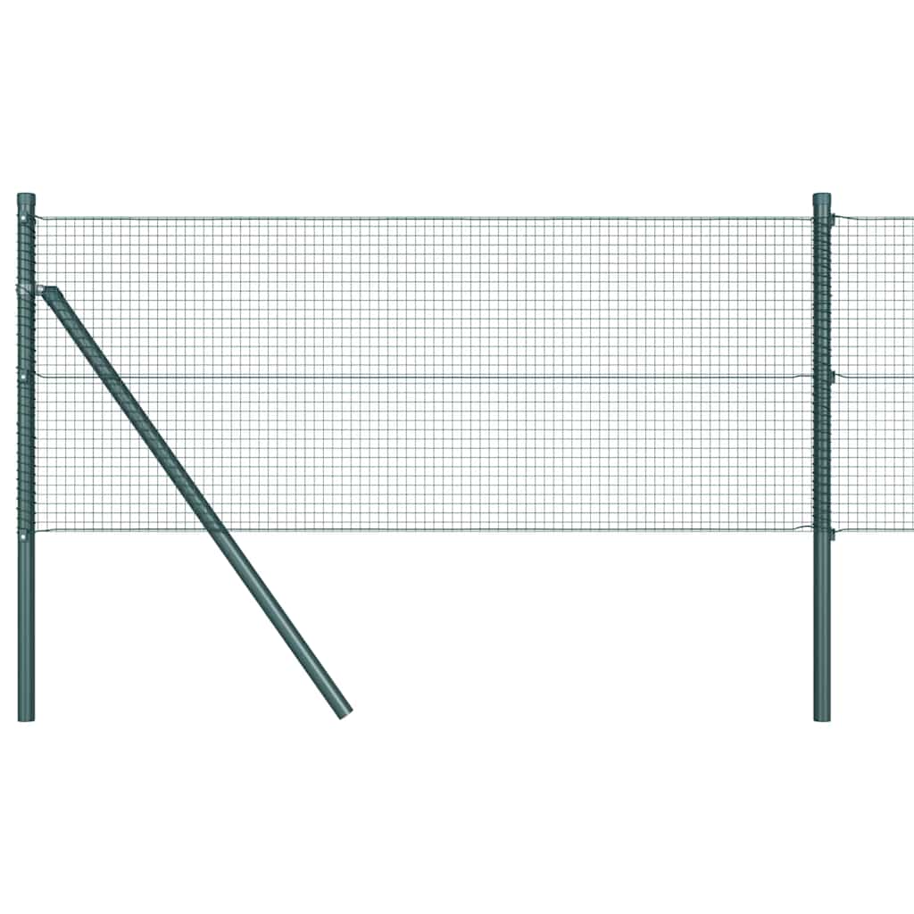 Hegn Stolpe Sæt Sæt af 2 Grøn Metal 25 x 0.5 m Stærk
