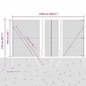 Venkovní svářený drátěný plot s upevněním do země 25 x 1,6 m - obrázek 13