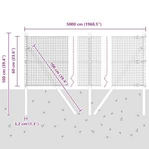Zemní upevnění svařované drátěné ploty 50 x 0,6 m Zelená - obrázek 13