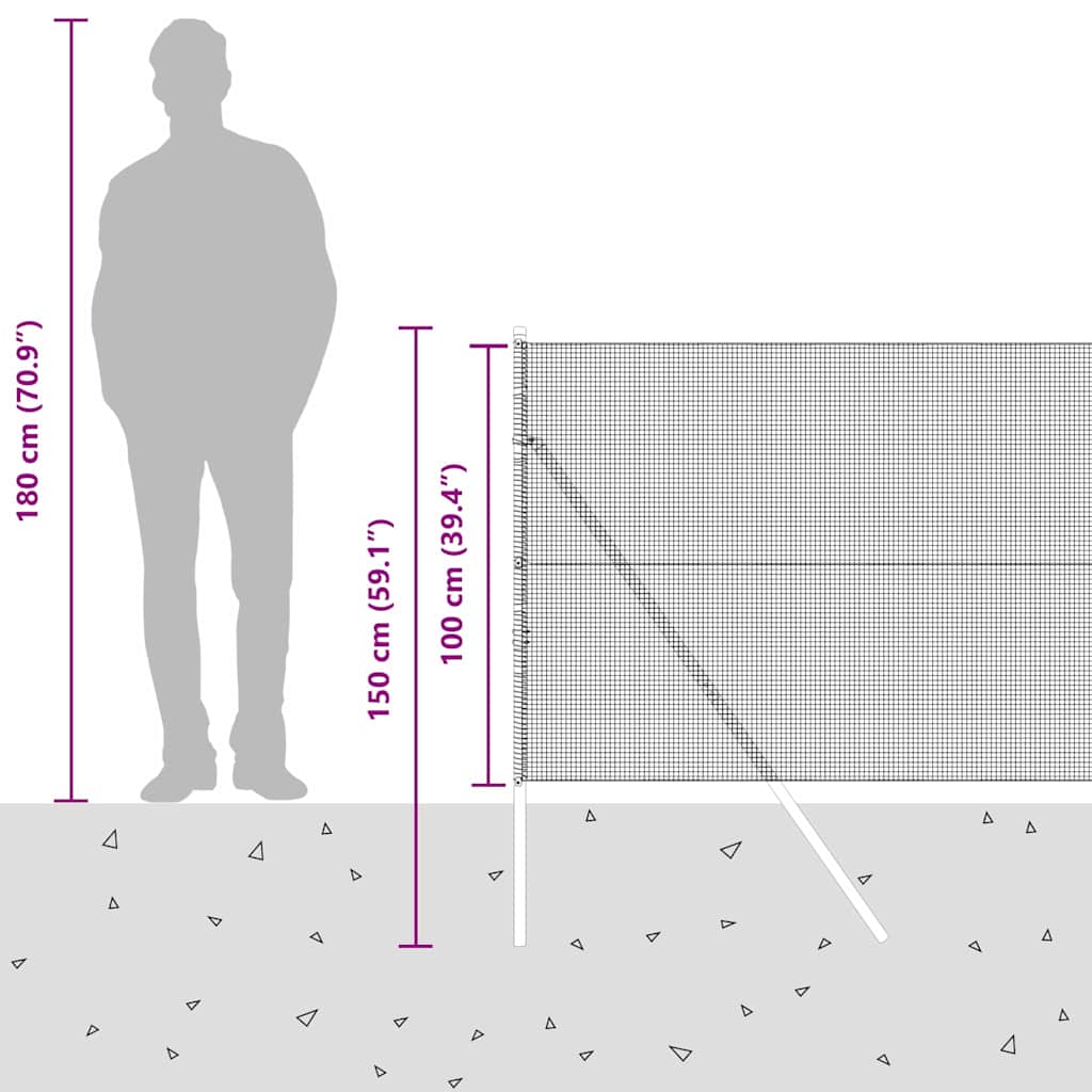 Plotový sloupek. Zelená 50 x 1 m (12 x 12 mm mřížka) Ocel a PVC - obrázek 15