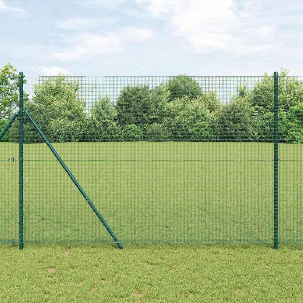 Svejset trådgitter med 13 poster Grøn 1,4x50 m Stål