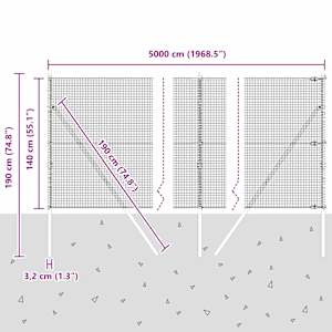 Zemní upevnění svařované drátěné ploty 50 x 1,4 m Zelená - obrázek 13