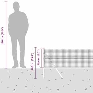 Zemní upevnění svařované drátěné ploty 10 x 0,5 m Šedá Síťovina - obrázek 15